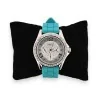 Montre Ernest Silicone Turquoise | Bracelet Confort & Cadran Chrono Strass
