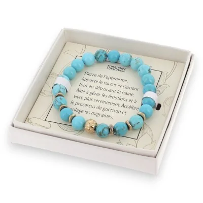 Reconstituted turquoise bracelet with Lolilota box
