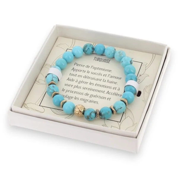 Reconstituted turquoise bracelet with Lolilota box