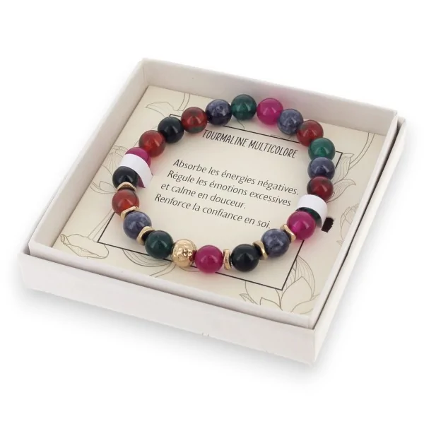 Bracciale in tormalina multicolore con scatola Lolilota