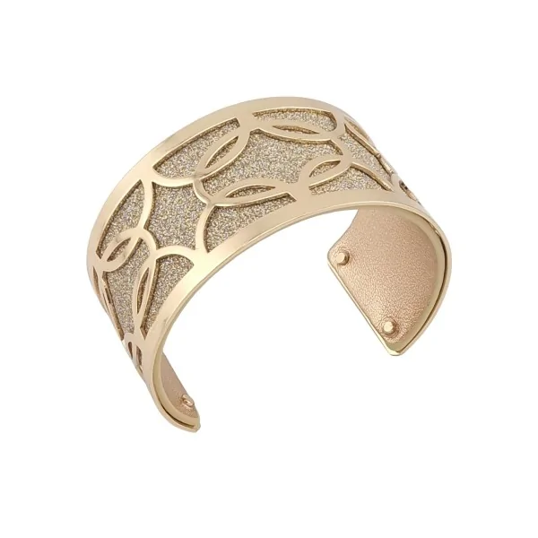 Wide cuff bracelet: gold finish and gold glitter