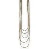 Collier fantaisie long multi-rangs tricolore avec cristaux | Mode Tendance