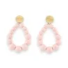 Pendientes de aro con perlas brillantes rosa pálido