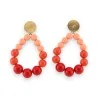 Créoles Perles Dégradé Orange | Boucles d'Oreilles Tendance Mode Femme