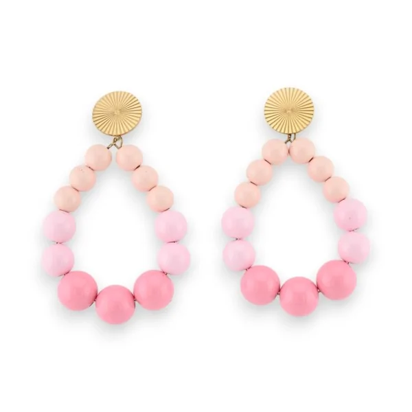 Orecchini a cerchio con perle sfumate in rosa tenue brillante
