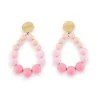 Boucles d'Oreilles Créoles Perles Rose | Bijoux Fantaisie Tendance