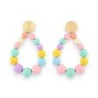 Boucles d'Oreilles Créoles Perles Pastel | Bijoux Tendance Mode Printemps