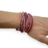 Pink double bracelet with rhinestones