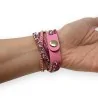Doppelreihiges Armband Rosa mit Strass | Trendiges Damen-Schmuckstück | Modischer Trend