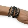 Bracelet Double Wrap Noir & Strass | Bijou Tendance Mode Femme