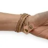 Bracelet Double Tour Rose Gold Strass | Accessoire Mode Tendance Femme