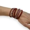 Pulseira dupla vermelha com strass