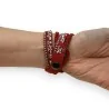 Pulseira Dupla Volta Vermelha com Strass | Bijuteria Elegante e Moderna