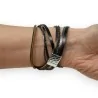 Bracciale in Pelle Doppio Giro con Stella Nero | Gioiello Alla Moda Trendy