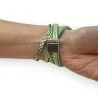 Doppeltes geflochtenes Lederarmband in Aquamarin | Trendiges Modeaccessoire für Frauen