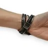 Bracciale Double Tour in Pelle Nera & Perle | Elegante Accessorio di Moda