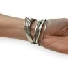 Pulseira de Couro Dupla Volta Prateada | Joia Feminina Trendy | Moda Tendência