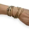 Double leather bracelet in beige shades with stars