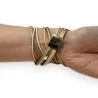 Double Wrap Beige Leather Bracelet with Stars | Trendy Fashion