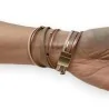 Pulseira de couro rosa de volta dupla com estrela dourada | Joia elegante para mulher