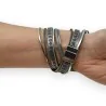 Double Wrap Grey Leather Bracelet with Stars | Trendy Fashion Jewelry for Women