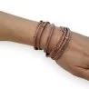 Double pink bracelet with studs and rhinestones