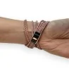 Bracelet Double Tour Rose avec Strass et Clous | Accessoire Mode Tendance