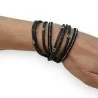 Navy blue double bracelet with studs and rhinestones