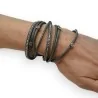 Gray double bracelet with studs and rhinestones