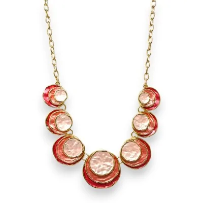 Conjunto de bijuteria redondo em relevo com tons de rosa