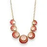 Parure Fantaisie Tendance | Collier & Boucles Cercles Relief Rose & Doré