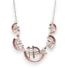Parure Bijoux Géométrique Rose Argent - Collier & Boucles d'Oreilles Modernes