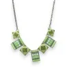 Modeschmuck-Set mit quadratischem Patchwork in grünen Nuancen