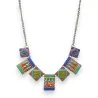 Multicolored square patchwork fashion jewelry set