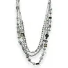 Parure Collier Fantaisie Multi-Rang Argenté | Bijoux Élégants Nuances de Gris