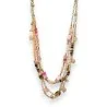 Conjunto de collar de fantasía dorado de múltiples capas con matices rosados