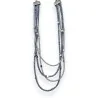 Collana fantasia blu multi filo con tubo e cristalli