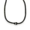 Colar choker cinza com bola de strass magnetizada