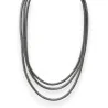 Collier Fantaisie Triple Rang Tubes & Cristaux | Design Moderne & Élégant