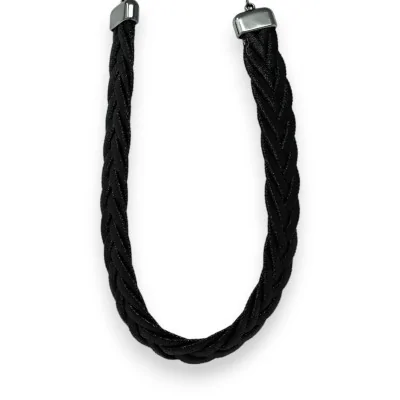 Cleopatra black braided fashion necklace
