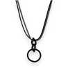 Long fashion necklace with interlaced black circles
