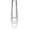 Multi-strand long silver costume necklace