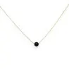 Collar de acero dorado con pequeña bola de estrás negro
