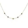 Collana in acciaio dorato sottile con piccoli fiori multicolori