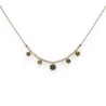 Collar de acero dorado con piedras de Cuarzo Rosa