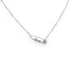 Collier Épingle LOVE Coeur Strass en Acier - Bijou Tendance & Original