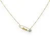 Collier Épingle LOVE Coeur Strass | Bijou Tendance Acier Doré