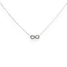 Silver stainless steel infinity symbol necklace with sparkling stones