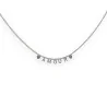 Silver steel necklace LOVE with heart charms