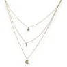 Collier Multi-rangs Acier Doré Étoile Lune | Bijou Céleste Élégant